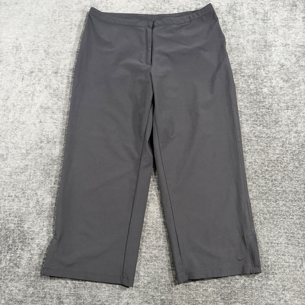 Nike Dri-FIT Cropped Golf Pants Black Womens Medium Straight Leg 22 Inseam